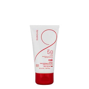 Crema protezione solare viso e décolleté SPF 50+ SNEP. Protezione solare ad ampio spettro, idratante e anti-età per pelle delicata.