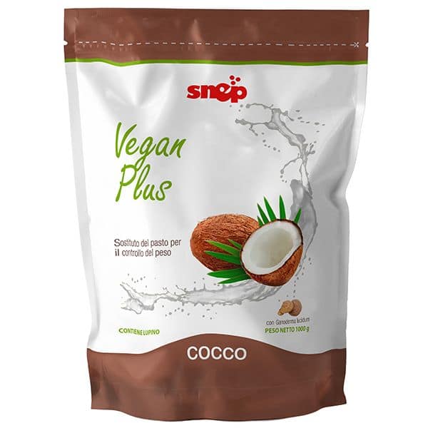 PLUS VEGAN COCCO SNEP da 1000g, il frullato vegano al cocco senza soia per il controllo del peso.