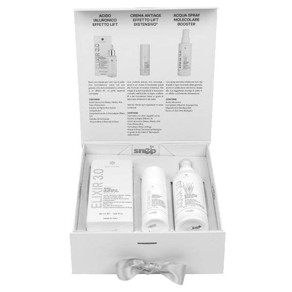 3.0 SPECIAL GIFT BOX SNEP 3.0 SPECIAL GIFT BOX SNEP – Cofanetto cosmetico con Cream, Aqua ed Elixir 3.0