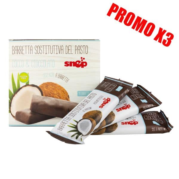barretta sostituto di pasto al cocco e cioccolato promo 3x snep
