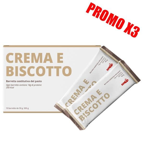 BARRETTA SOSTITUTO DI PASTO ALLA CREMA & BISCOTTO PROMO 3X SNEP