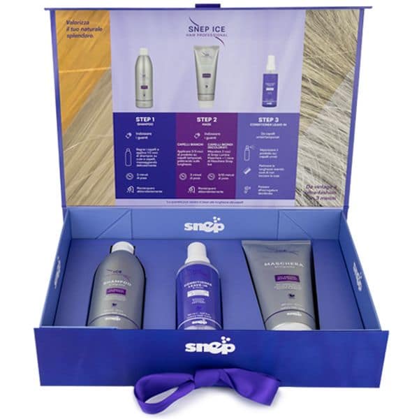 SNEP ICE SPECIAL GIFT BOX SNEP ICE SPECIAL GIFT BOX cofanetto trattamento anti-giallo per capelli biondi bianchi e decolorati