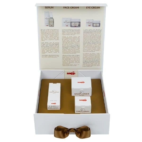 SNEPLUMAX SPECIAL GIFT BOX SNEP SNEPLUMAX SPECIAL GIFT BOX SNEP: kit completo con Crema, Siero e Contorno Occhi alla Bava di Lumaca Snep per un trattamento antietà e rigenerante